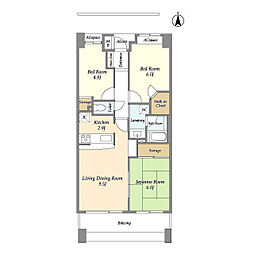 JR京浜東北・根岸線 川口駅 徒歩3分の賃貸マンション 4階3LDKの間取り