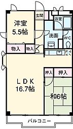 ベルクレエ 4階2LDKの間取り