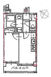 ルクレ初台 3階1DKの間取り