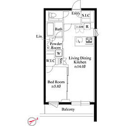 JR総武線 千駄ケ谷駅 徒歩5分の賃貸マンション 3階1LDKの間取り