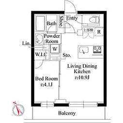JR総武線 千駄ケ谷駅 徒歩6分の賃貸マンション 2階1LDKの間取り