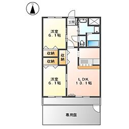 近鉄鈴鹿線 平田町駅 徒歩10分の賃貸アパート 1階2LDKの間取り