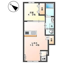 仮）羽生市西スターテラスII・Ｌ 1階1LDKの間取り