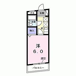 JR山手線 池袋駅 徒歩13分の賃貸マンション 4階1Kの間取り