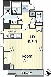 東京メトロ南北線 白金高輪駅 徒歩2分の賃貸マンション 8階1LDKの間取り