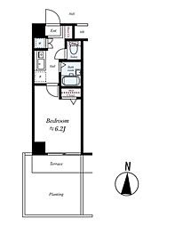 シンシア蒲田セカンドステージ 1階1Kの間取り