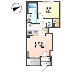 JR中央線 立川駅 バス29分 武蔵村山市役所前下車 徒歩6分の賃貸アパート 1階1LDKの間取り