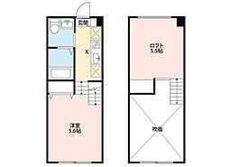 ｃｈａｌｅｔ　東中山 102 1階1Kの間取り