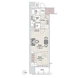 都営大江戸線 西新宿五丁目駅 徒歩7分の賃貸マンション 9階2Kの間取り