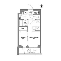 都営浅草線 戸越駅 徒歩10分の賃貸マンション 3階1LDKの間取り
