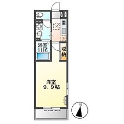 ＡＲＵＫＡＳ（アルカス） 1階1Kの間取り