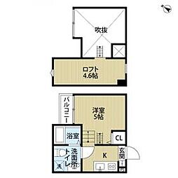 JR総武本線 千葉駅 徒歩15分の賃貸アパート 2階ワンルームの間取り