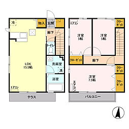 グレースファンタジア　I 1階3LDKの間取り