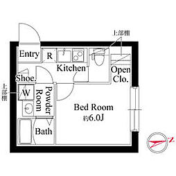 都営浅草線 馬込駅 徒歩8分の賃貸マンション 1階1Kの間取り