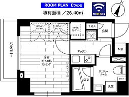 京急本線 平和島駅 徒歩7分の賃貸マンション 4階1Kの間取り