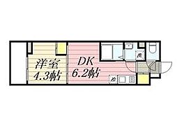 都営三田線 西巣鴨駅 徒歩7分の賃貸マンション 2階1DKの間取り