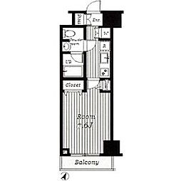 パレステュディオ渋谷本町 4階1Kの間取り