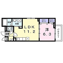 東京メトロ東西線 葛西駅 徒歩12分の賃貸アパート 2階1LDKの間取り