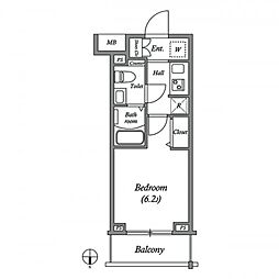 ＧＥＮＯＶＩＡ大崎ｓｋｙｇａｒｄｅｎ 3階1Kの間取り