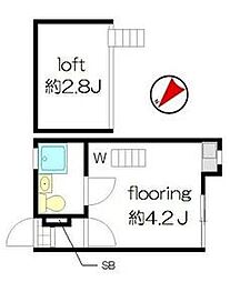 西武池袋線 東長崎駅 徒歩4分の賃貸アパート 1階ワンルームの間取り
