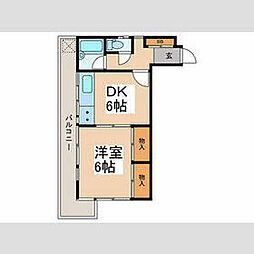 ベルハイツ立川（401） 4階1DKの間取り