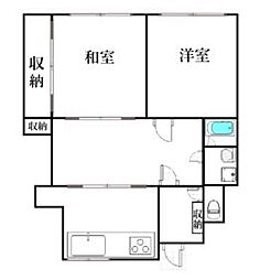 埼玉高速鉄道 東川口駅 徒歩6分の賃貸マンション 3階2LDKの間取り