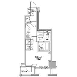 東急東横線 都立大学駅 徒歩11分の賃貸マンション 5階ワンルームの間取り