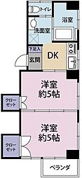 クロノス習志野台North 302 3階2DKの間取り