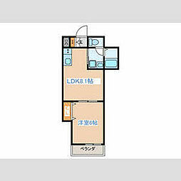 西武新宿線 井荻駅 徒歩3分の賃貸マンション 1階1LDKの間取り