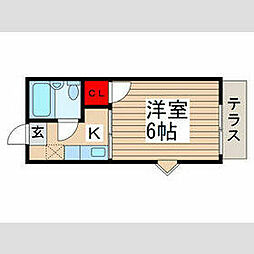 ＫＴドミール 1階1Kの間取り