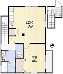 西武新宿線 上井草駅 徒歩13分の賃貸アパート 1階1LDKの間取り