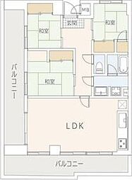 ナンカイ7 3階3LDKの間取り