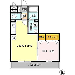 名鉄西尾線 桜井駅 徒歩6分の賃貸アパート 3階1LDKの間取り