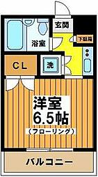 京王線 下高井戸駅 徒歩5分の賃貸マンション 2階1Kの間取り