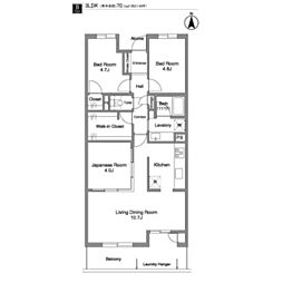 コンフォリア墨田三丁目 2階3LDKの間取り