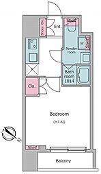都営新宿線 浜町駅 徒歩6分の賃貸マンション 5階1Kの間取り