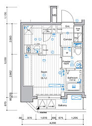 SYNEX 横濱阪東橋 3階ワンルームの間取り