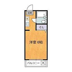 東急世田谷線 宮の坂駅 徒歩11分の賃貸マンション 1階1Kの間取り