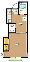 京王線 幡ヶ谷駅 徒歩9分の賃貸アパート 1階1DKの間取り