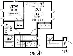 東京メトロ有楽町線 千川駅 徒歩6分の賃貸アパート 2階1DKの間取り