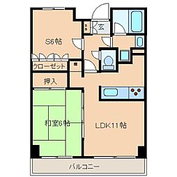 東京メトロ有楽町線 護国寺駅 徒歩2分の賃貸マンション 7階2LDKの間取り