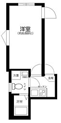 つくばエクスプレス 青井駅 徒歩6分の賃貸アパート 2階1Kの間取り