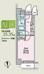 JR常磐線 綾瀬駅 徒歩2分の賃貸マンション 2階1Kの間取り