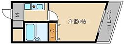 Osaka Metro御堂筋線 東三国駅 徒歩6分の賃貸マンション 5階ワンルームの間取り