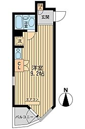 JR山手線 駒込駅 徒歩11分の賃貸マンション 2階ワンルームの間取り