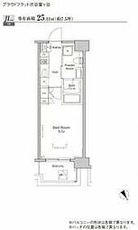 小田急小田原線 代々木八幡駅 徒歩12分の賃貸マンション 3階1Kの間取り