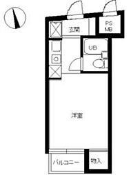 東京メトロ丸ノ内線 西新宿駅 徒歩2分の賃貸マンション 3階ワンルームの間取り