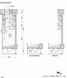 メインステージ洗足池 7階1Kの間取り
