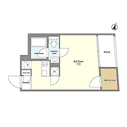 東急東横線 祐天寺駅 徒歩12分の賃貸マンション 2階ワンルームの間取り