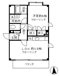 京王井の頭線 浜田山駅 徒歩14分の賃貸アパート 2階1LDKの間取り